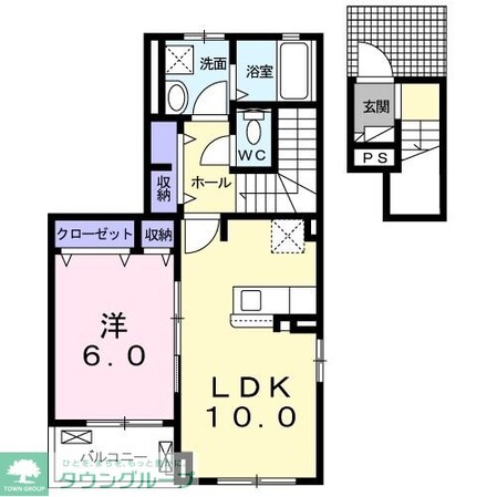 サニーコートD棟の物件間取画像